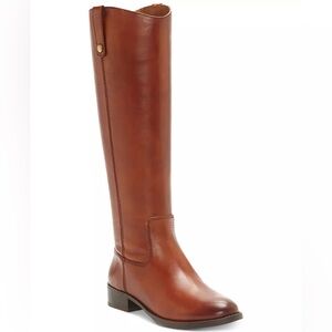 Brown leather riding boots